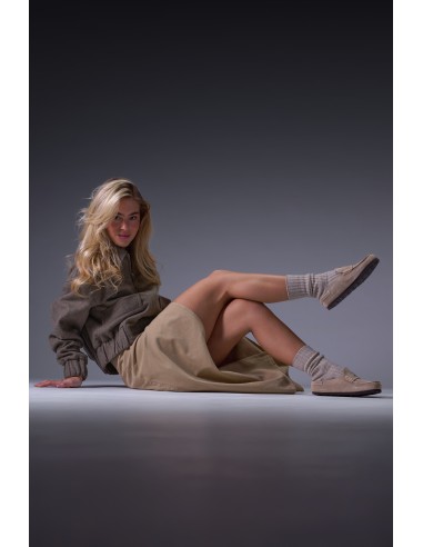 Mocassins Naples Suede Taupe 1029675 – Mocassins mules en daim pour femme