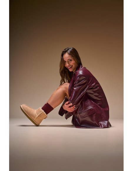 UGG Classic Mini II Sand Femme | Bottines d’Hiver Fourrées en Daim