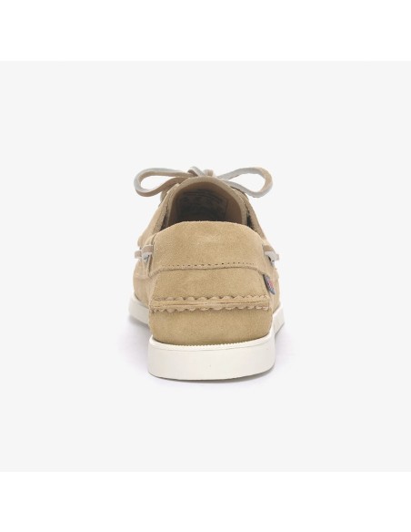 Sebago Portland Flesh Out Femme Beige Paint – Chaussures Bateau Nubuck Beige