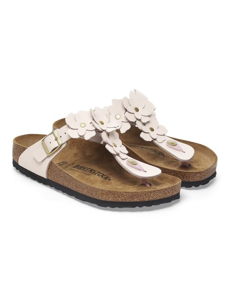 Birkenstock Gizeh Flower Femme Cuir Rose Narrow - 1029304