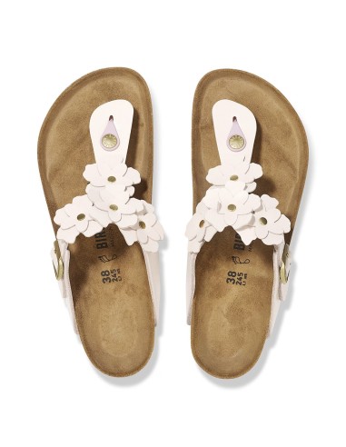 Birkenstock Gizeh Flower Femme Cuir Rose Narrow - 1029304