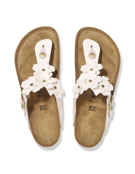 Birkenstock Gizeh Flower Femme Cuir Rose Narrow - 1029304