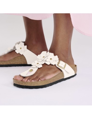 Birkenstock Gizeh Flower Femme Cuir Rose Narrow - 1029304