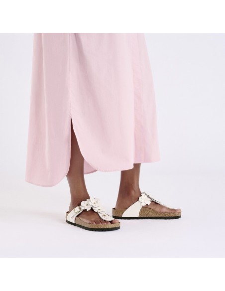 Birkenstock Gizeh Flower Femme Cuir Rose Narrow - 1029304