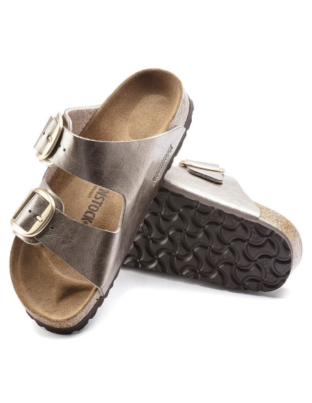 Mules femme Birkenstock Arizona Big Buckle Birko-Flor champagne 1020882