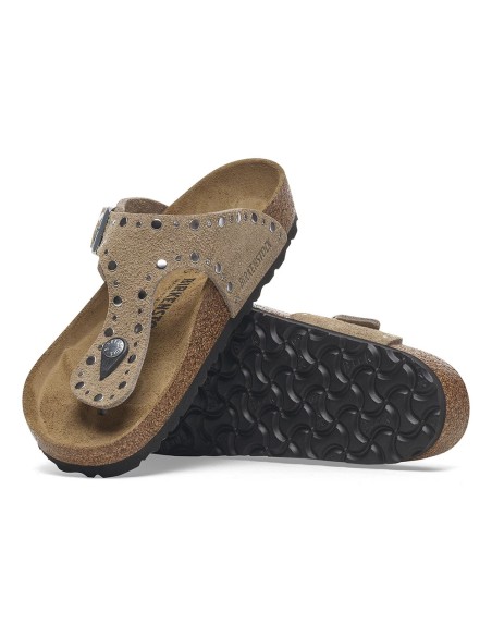 Birkenstock Gizeh Rivets Femme Taupe Suède - 1029467