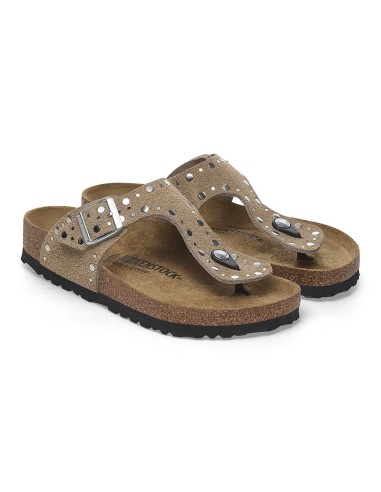 Birkenstock Gizeh Rivets Femme Taupe Suède - 1029467