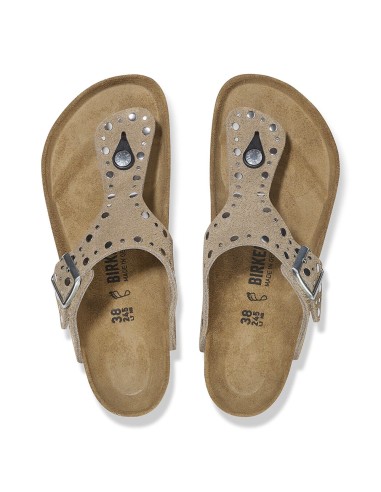 Birkenstock Gizeh Rivets Femme Taupe Suède - 1029467