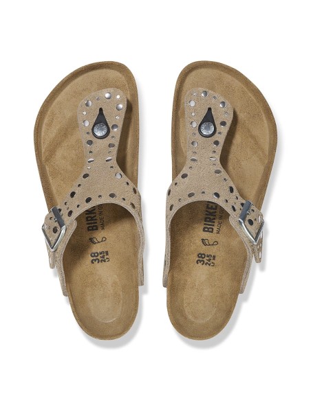 Birkenstock Gizeh Rivets Femme Taupe Suède - 1029467