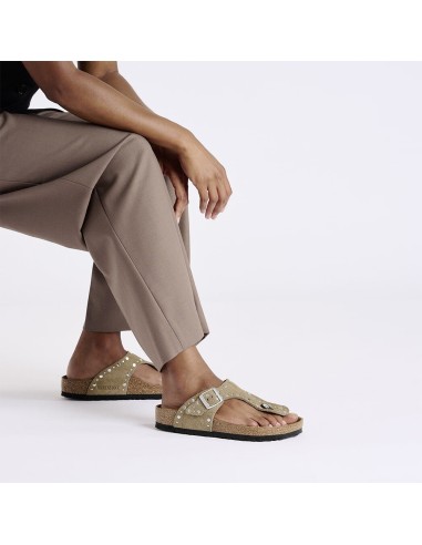 Birkenstock Gizeh Rivets Femme Taupe Suède - 1029467