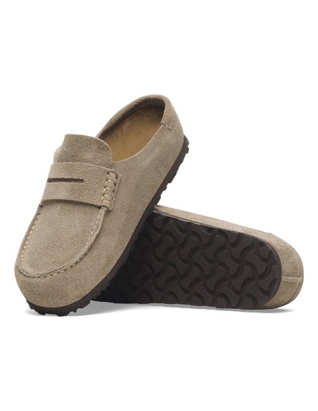 Mocassins Naples Suede Taupe 1029675 – Mocassins mules en daim pour femme