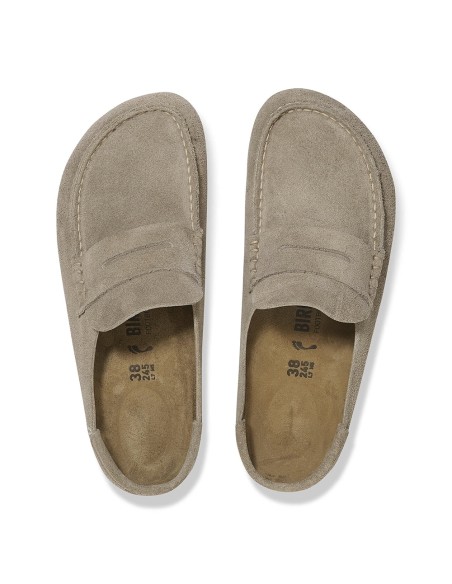 Mocassins Naples Suede Taupe 1029675 – Mocassins mules en daim pour femme