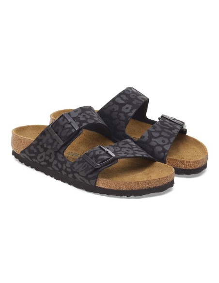 Birkenstock Arizona Femme Leo Black - Mules Confort 1030563