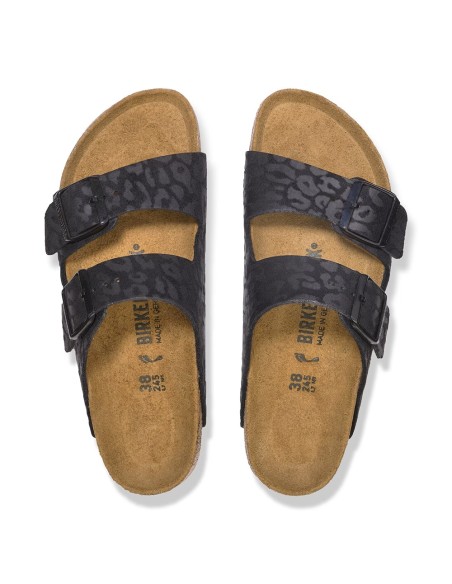 Birkenstock Arizona Femme Leo Black - Mules Confort 1030563