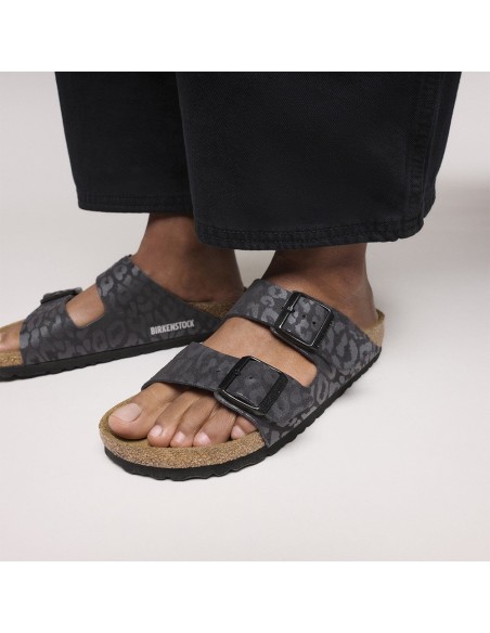 Birkenstock Arizona Femme Leo Black - Mules Confort 1030563