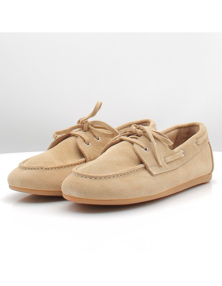 Mocassins femme Gloria Caroline beige MR6504 suède