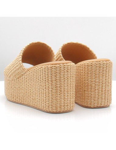 Sandro Rossi 4284 Raffia Naturale – Mules Compensées Femme