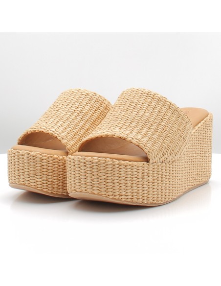 Sandro Rossi 4284 Raffia Naturale – Mules Compensées Femme