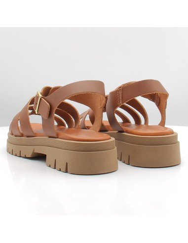 Sandales Femme Sandy Shoes Cuir Camel - 1743