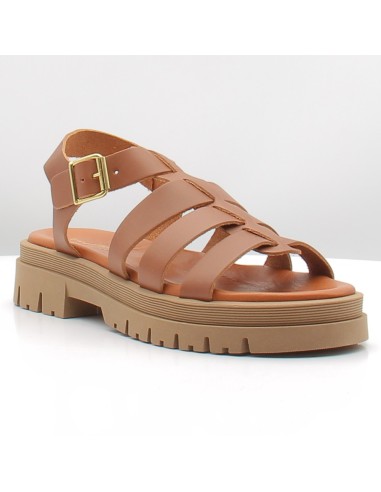 Sandales Femme Sandy Shoes Cuir Camel - 1743