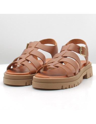 Sandales Femme Sandy Shoes Cuir Camel - 1743