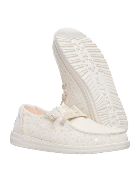 Derbies femme Hey Dude Wendy Sequin Lace ivory 45478-105