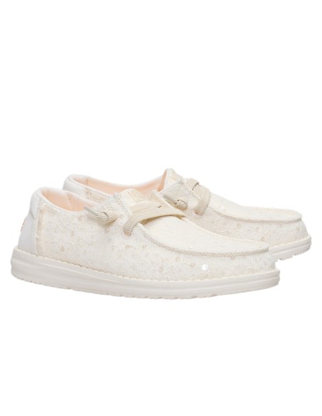 Derbies femme Hey Dude Wendy Sequin Lace ivory 45478-105