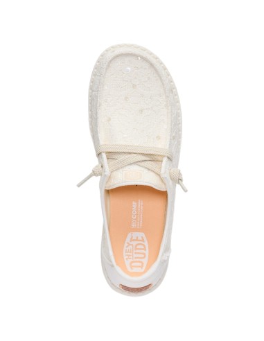 Derbies femme Hey Dude Wendy Sequin Lace ivory 45478-105