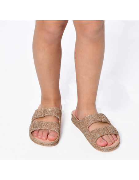 Mules Enfant Cacatoès Trancoso Glitter Nude Confort & Style Été