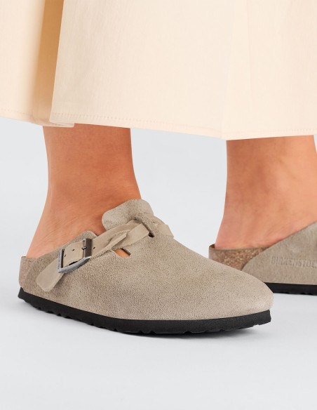 Birkenstock Boston Braided Taupe Femme Sabots - 1026694