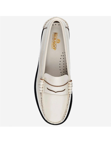 Mocassins Femme Classic Dan Pigment Cuir Blanc Élégant