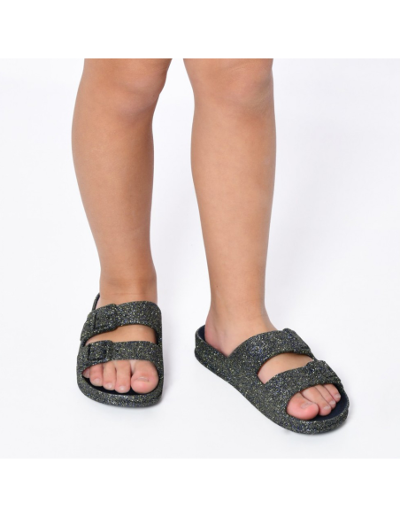 Claquettes Enfant Cacatoès - Trancoso Black – Confort & Style Été