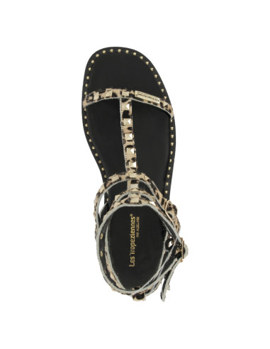 Sandales Les Tropéziennes Coralie Femme – Motif Léopard et Brides Cloutées