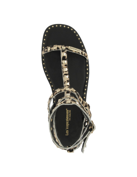 Sandales Les Tropéziennes Coralie Femme – Motif Léopard et Brides Cloutées
