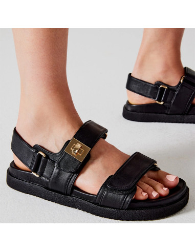 Sandales Femme Mona Black – Sandales Plateforme Confort Été