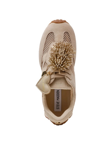 Baskets de Ville Steve Madden femme beige mesh à franges tendance stylée