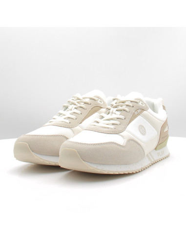 Sneakers Serge Blanco Play homme beige blanc running confort