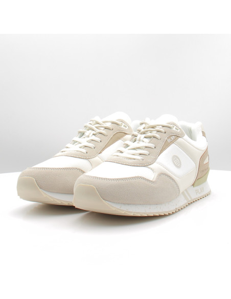 Sneakers Serge Blanco Play homme beige blanc running confort