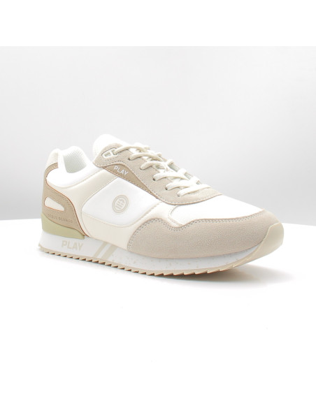 Sneakers Serge Blanco Play homme beige blanc running confort