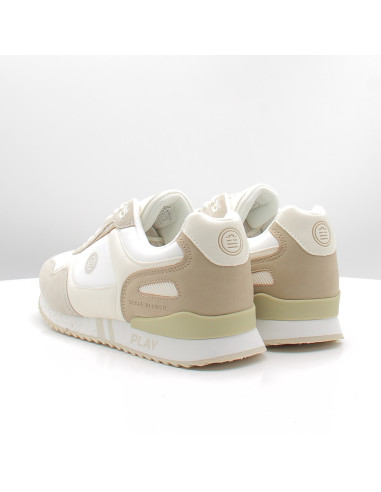 Sneakers Serge Blanco Play homme beige blanc running confort