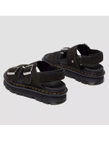 Sandales Dr Martens Zebzag noir suède plateforme velcro mixte