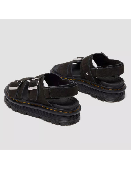 Sandales Dr Martens Zebzag noir suède plateforme velcro mixte