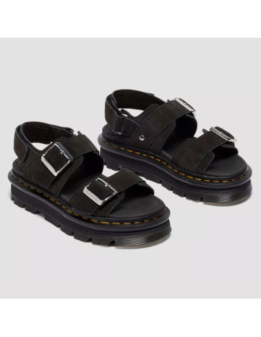 Sandales Dr Martens Zebzag noir suède plateforme velcro mixte