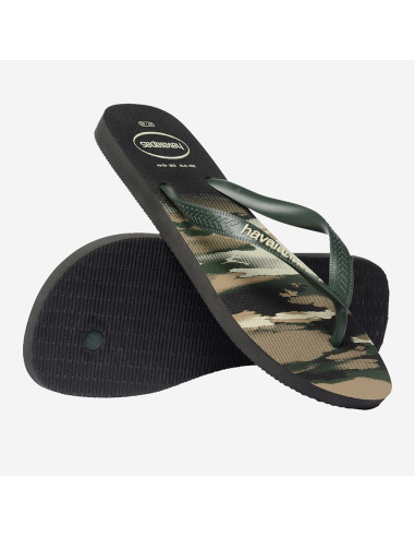 Tongs homme Havaianas Top Camu noir olive green style été mode