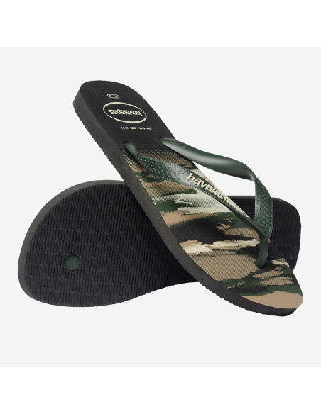 Tongs homme Havaianas Top Camu noir olive green style été mode