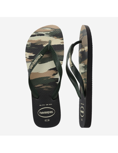 Tongs homme Havaianas Top Camu noir olive green style été mode