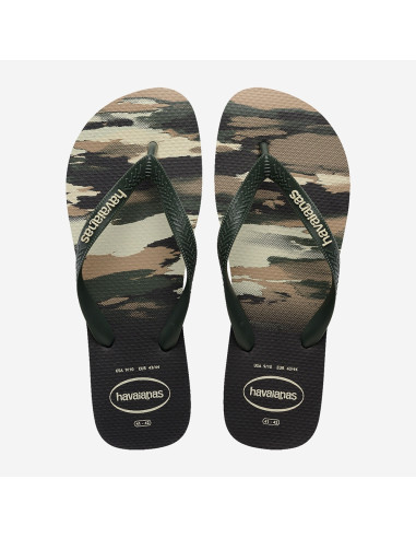 Tongs homme Havaianas Top Camu noir olive green style été mode