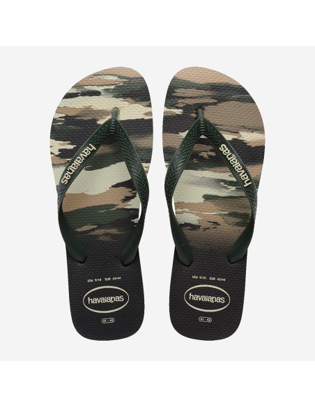 Tongs homme Havaianas Top Camu noir olive green style été mode
