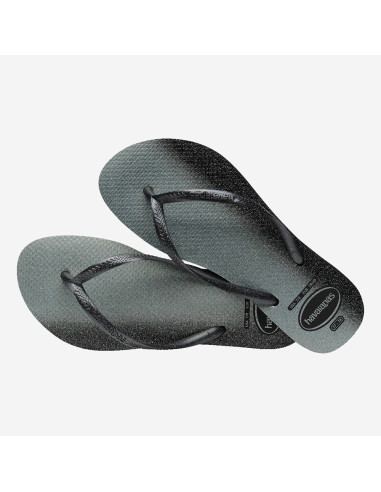 Tongs Havaianas Slim Gloss Black - Confort et Design Simple pour l'Été