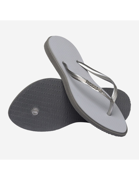 Tongs Havaianas Slim point Steel Grey - Lanières Argentées avec Strass
